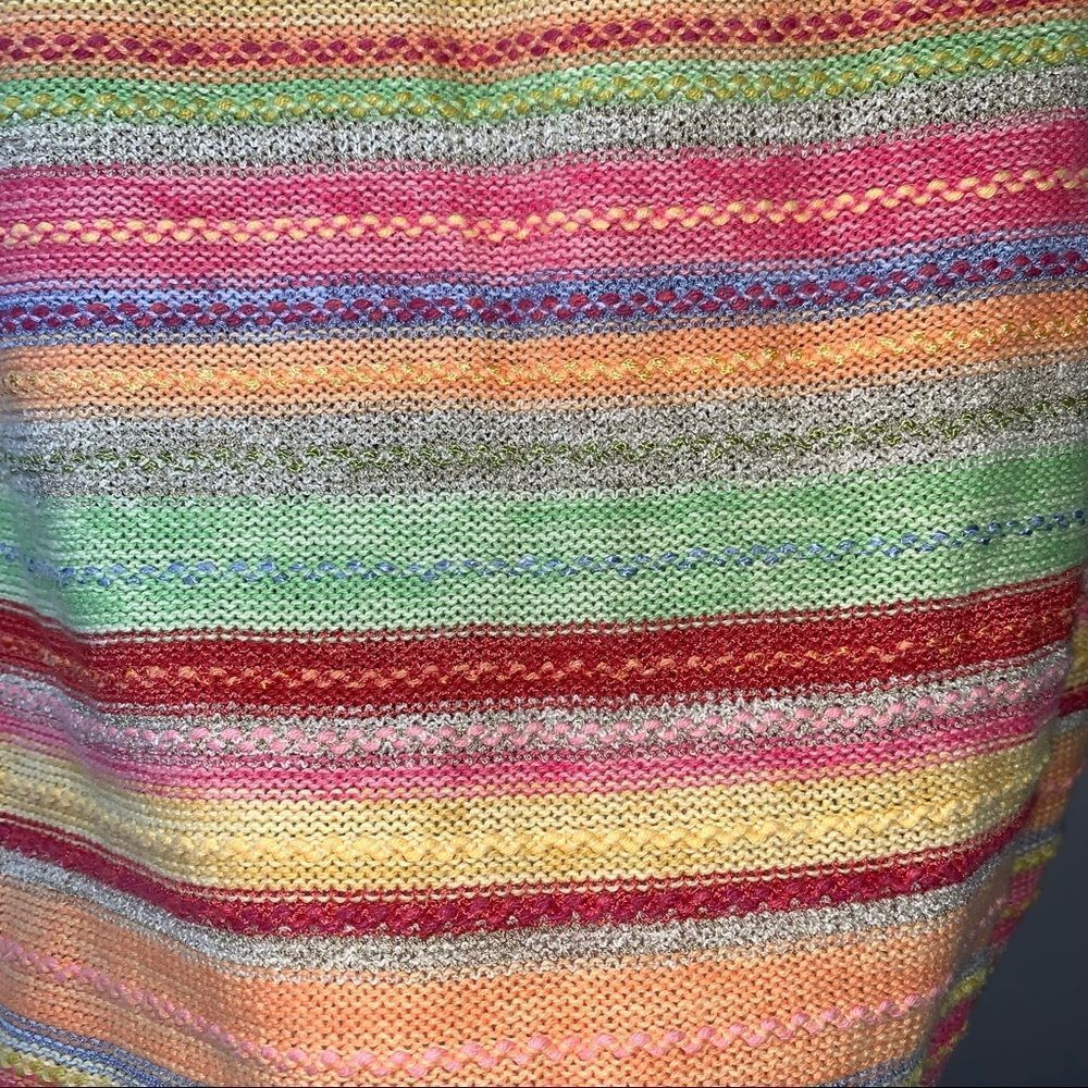 Talbots Colorful Striped Sweater Top - Picture 6 of 7